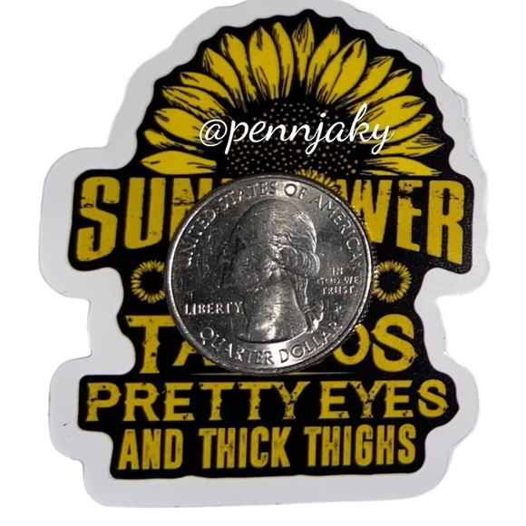 🍂SUNFLOWER tattoo sticker for water bottles laptops cards crafts cp case - Picture 2 of 2